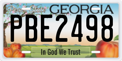 GA license plate PBE2498
