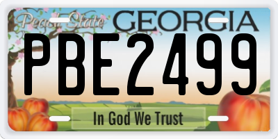 GA license plate PBE2499