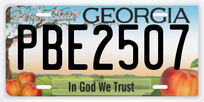 GA license plate PBE2507
