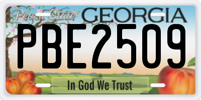 GA license plate PBE2509