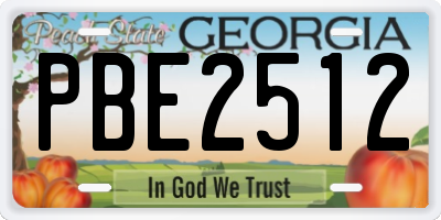 GA license plate PBE2512