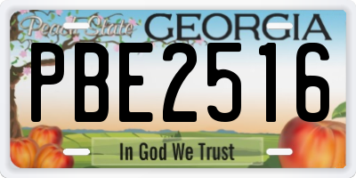 GA license plate PBE2516