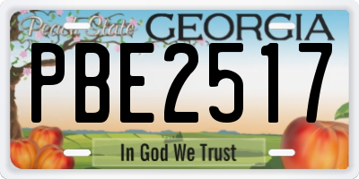 GA license plate PBE2517
