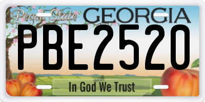 GA license plate PBE2520