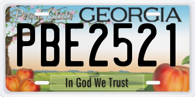 GA license plate PBE2521