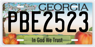 GA license plate PBE2523