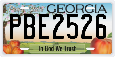 GA license plate PBE2526
