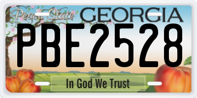 GA license plate PBE2528