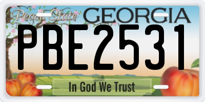 GA license plate PBE2531