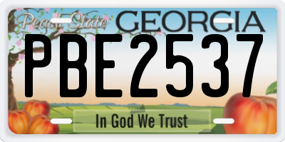 GA license plate PBE2537