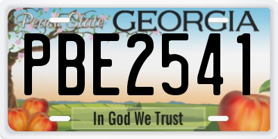 GA license plate PBE2541