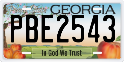 GA license plate PBE2543