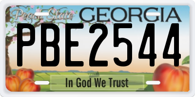 GA license plate PBE2544