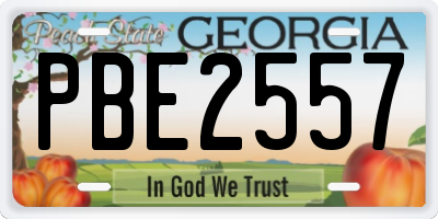 GA license plate PBE2557