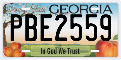 GA license plate PBE2559