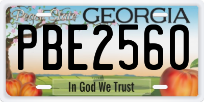 GA license plate PBE2560