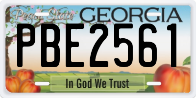 GA license plate PBE2561