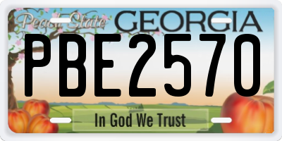 GA license plate PBE2570