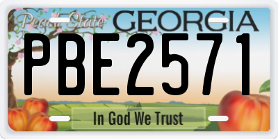 GA license plate PBE2571