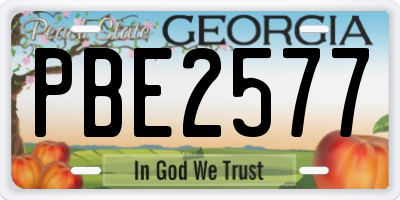 GA license plate PBE2577