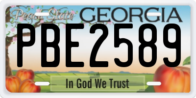 GA license plate PBE2589