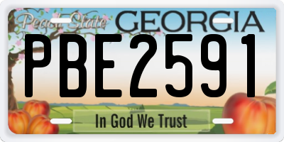GA license plate PBE2591