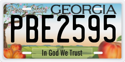 GA license plate PBE2595