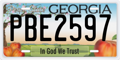 GA license plate PBE2597