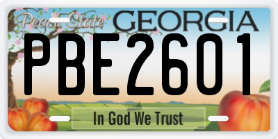 GA license plate PBE2601