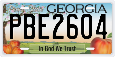 GA license plate PBE2604