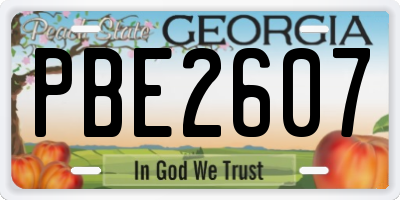 GA license plate PBE2607