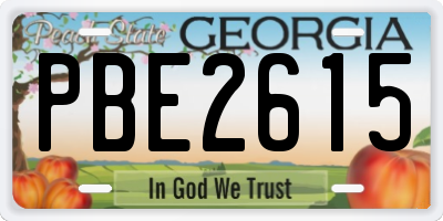 GA license plate PBE2615