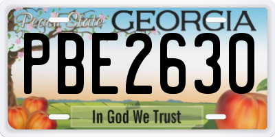 GA license plate PBE2630