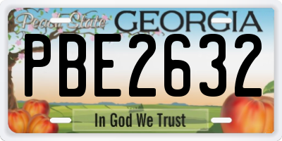 GA license plate PBE2632