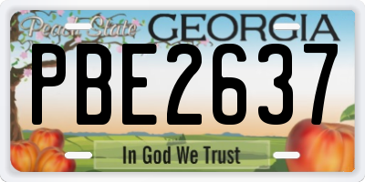 GA license plate PBE2637