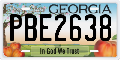 GA license plate PBE2638
