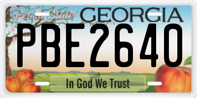 GA license plate PBE2640