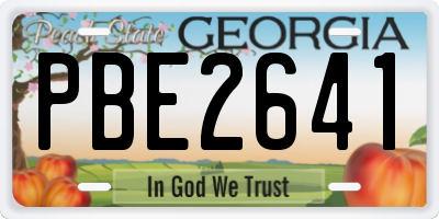 GA license plate PBE2641
