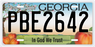 GA license plate PBE2642