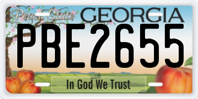 GA license plate PBE2655