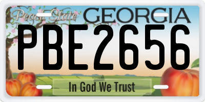 GA license plate PBE2656