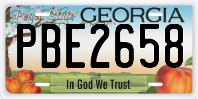 GA license plate PBE2658