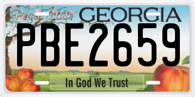 GA license plate PBE2659