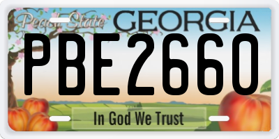 GA license plate PBE2660