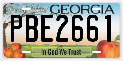 GA license plate PBE2661