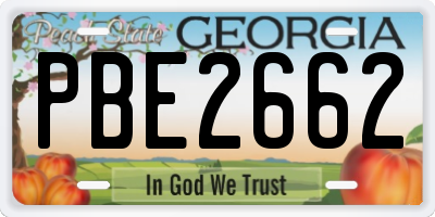 GA license plate PBE2662
