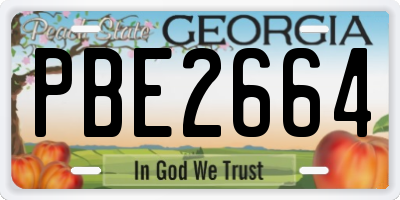 GA license plate PBE2664