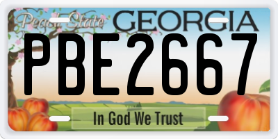 GA license plate PBE2667