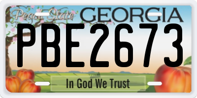 GA license plate PBE2673