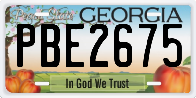 GA license plate PBE2675